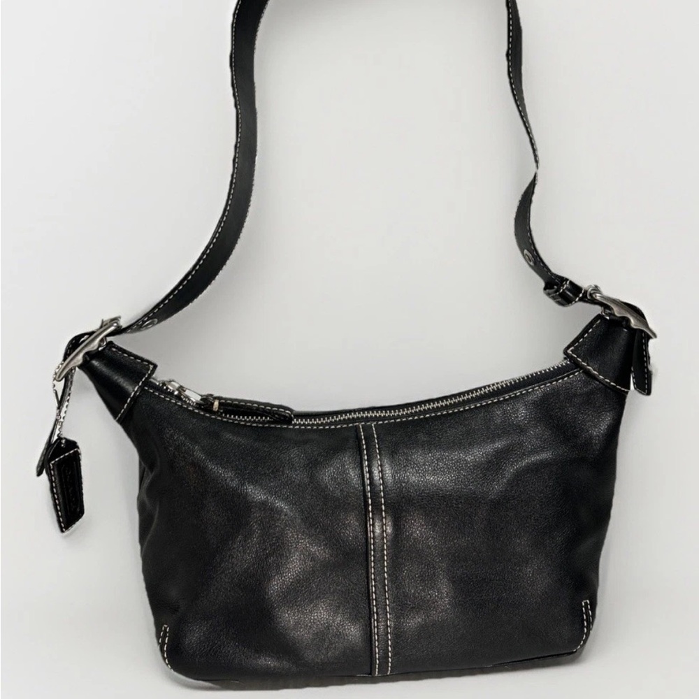 COACH 9564 Black Leather Legacy Demi Hobo Shoulder Bag Convertible Strap Vintage